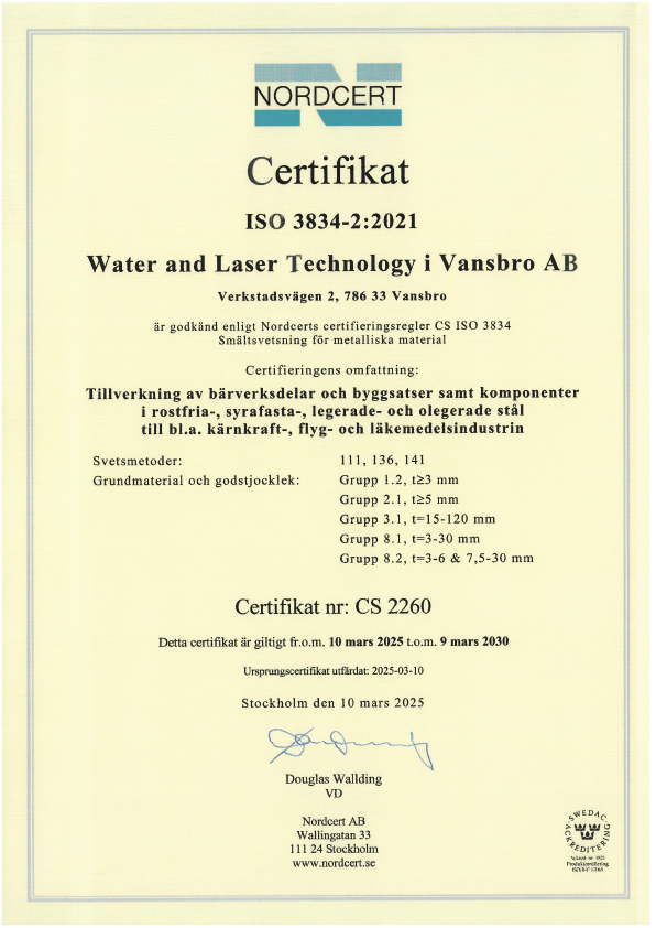3834-2 CS2260 Water and Laser Technology i Vansbro AB